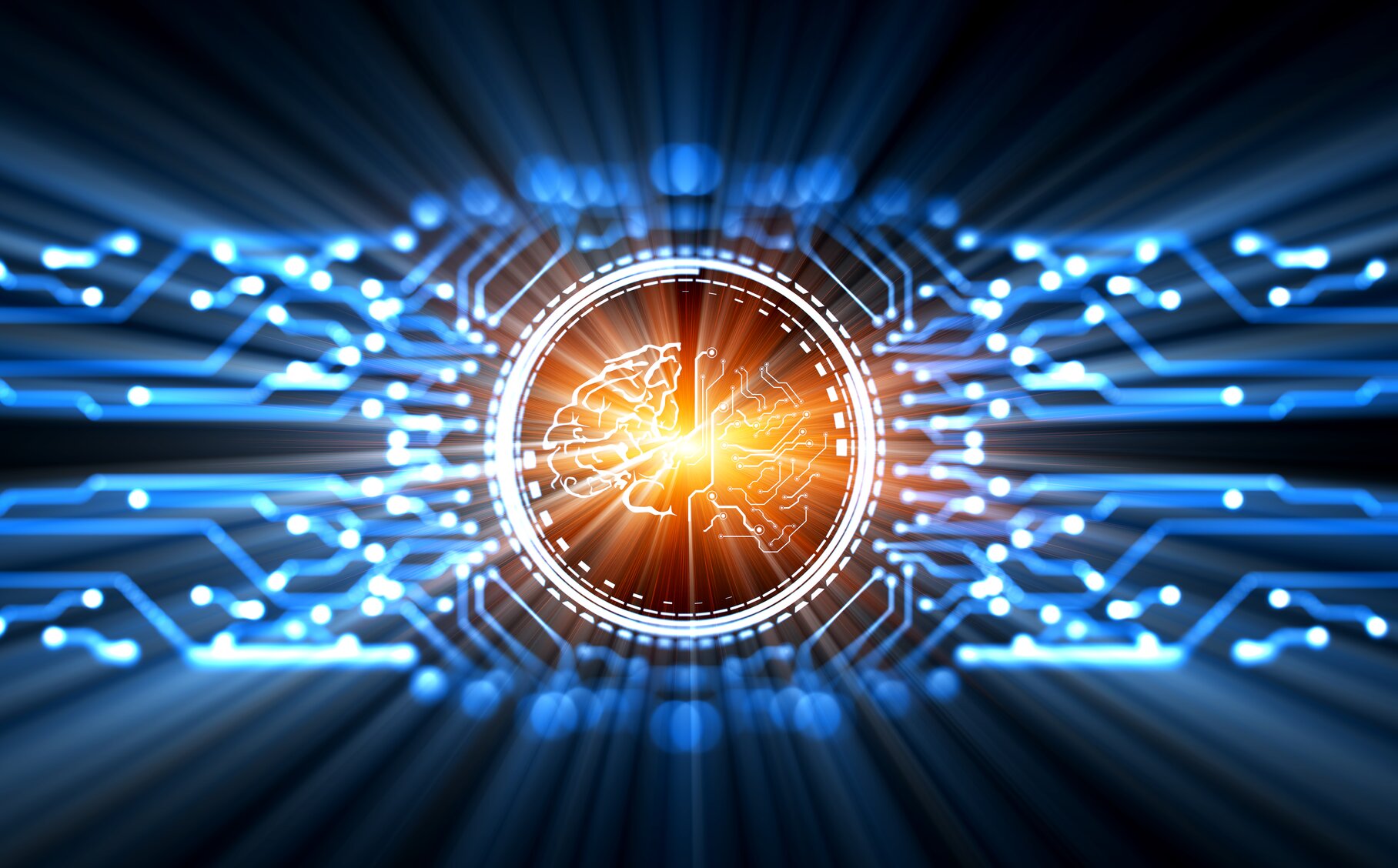 Digitales Gehirn mit Schaltkreisen