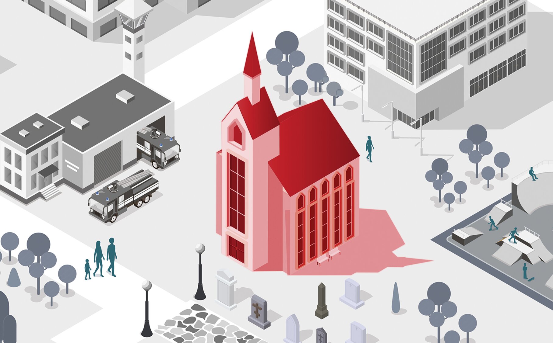 Abbildung einer Kirche.